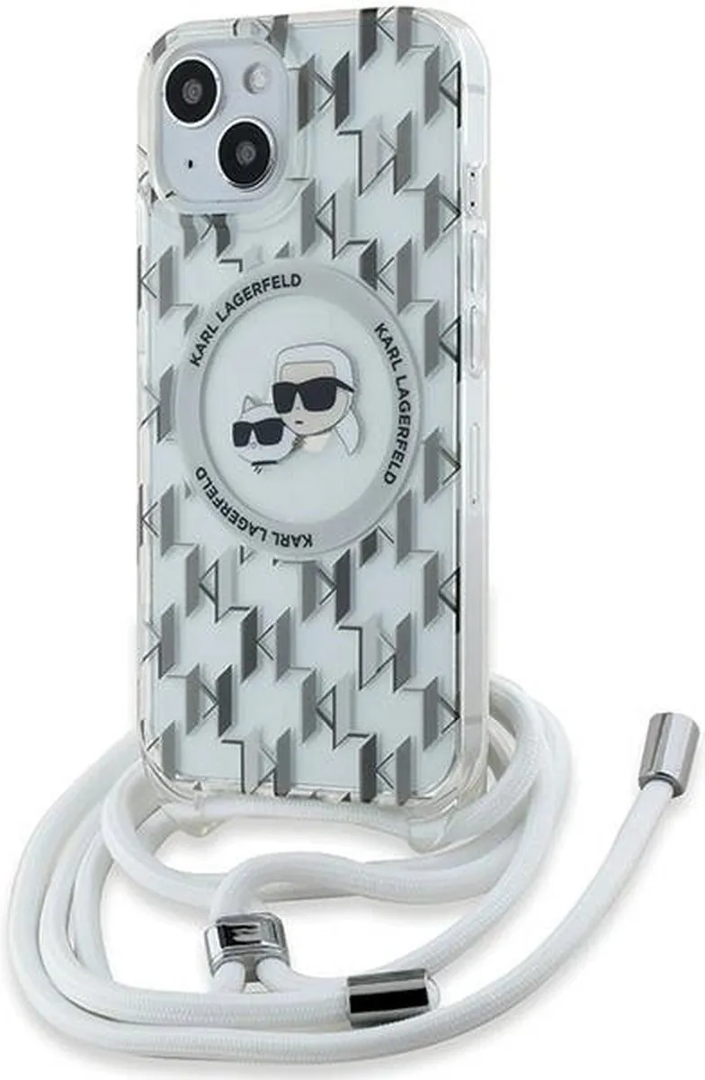 Karl Lagerfeld IML Crossbody Monogram MagSafe Hoesje - iPhone 15/14/13 - Transparant