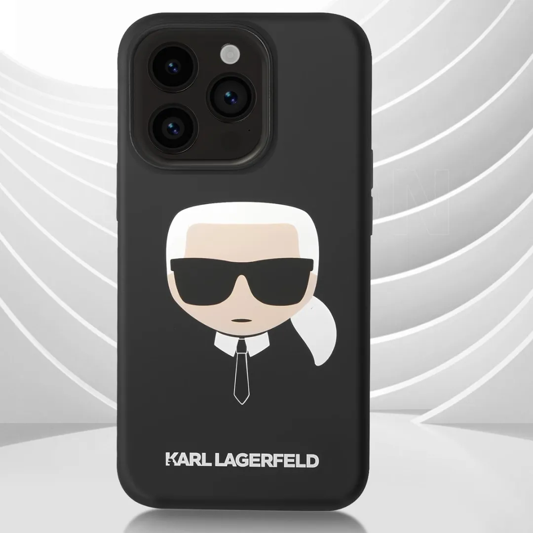 Karl Lagerfeld Silicone Back Cover iPhone 14 Pro Max - Zwart
