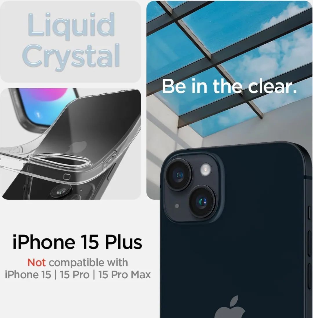 Spigen Liquid Crystal Glitter Hoesje iPhone 15 Plus - Transparant
