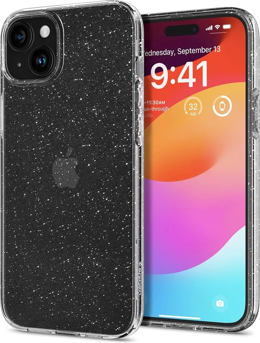 Spigen Liquid Crystal Glitter Hoesje iPhone 15 Plus - Transparant
