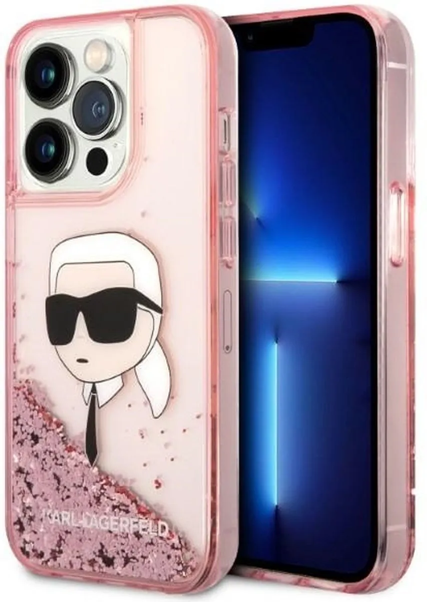 Karl Lagerfeld KLHCP14XLNKHCP iPhone 14 Pro Max Hardcase - Roze Glitter