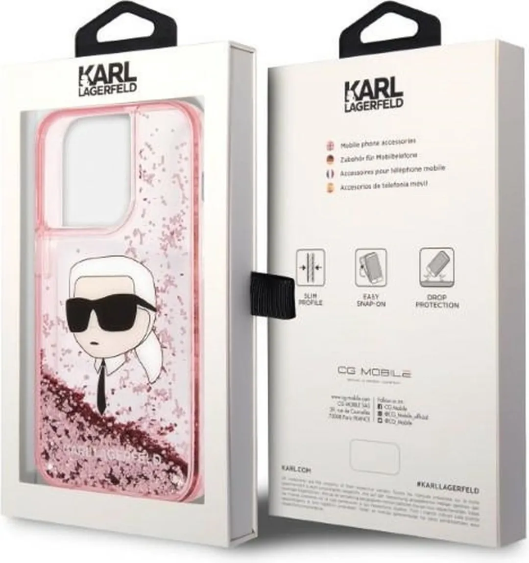 Karl Lagerfeld KLHCP14XLNKHCP iPhone 14 Pro Max Hardcase - Roze Glitter