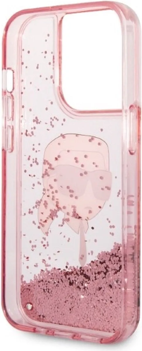 Karl Lagerfeld KLHCP14XLNKHCP iPhone 14 Pro Max Hardcase - Roze Glitter
