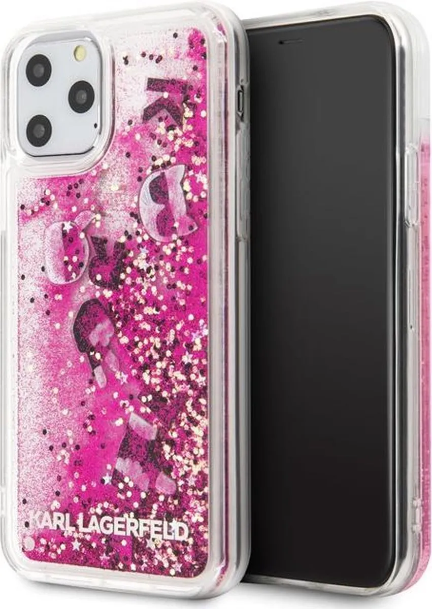 Karl Lagerfeld iPhone 11 Pro Backcover - Roze Glitter