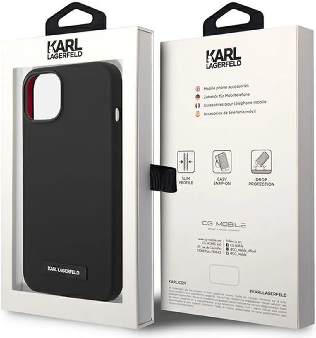 Karl Lagerfeld KLHMP14MSLMP1K iPhone 14 Plus Hoesje - Zwart - Magsafe