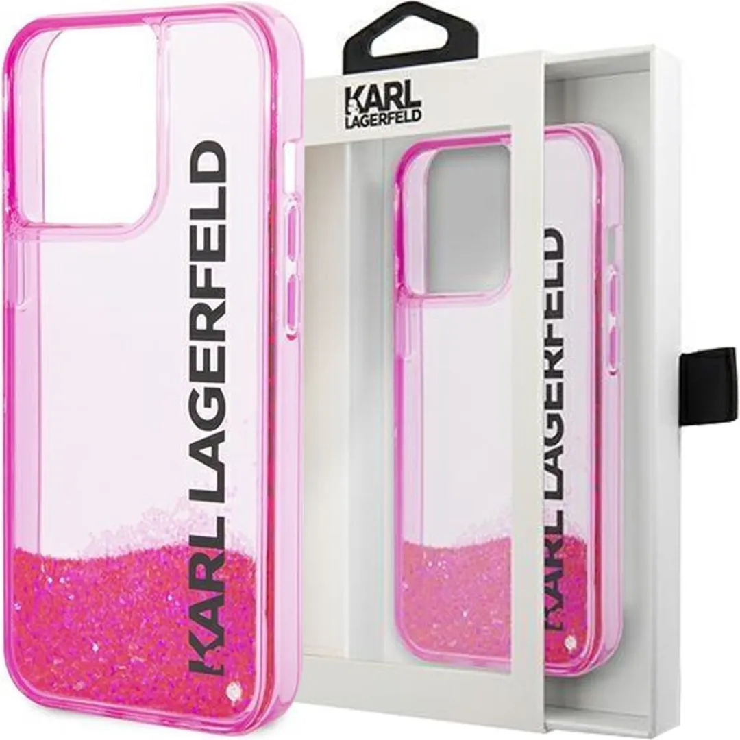Karl Lagerfeld KLHCP14XLCKVF iPhone 14 Pro Max Hardcase - Roze Glitter