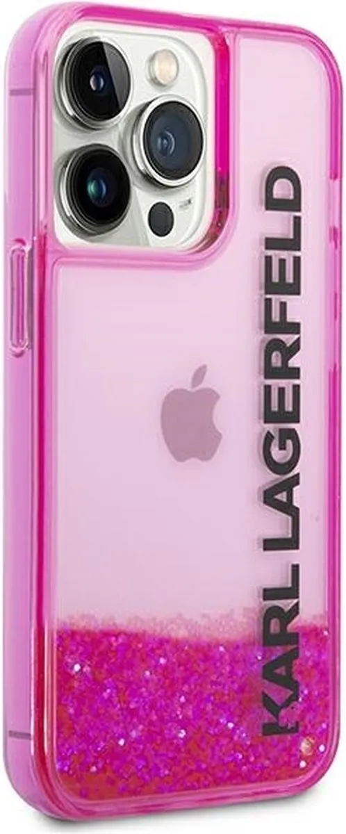 Karl Lagerfeld KLHCP14XLCKVF iPhone 14 Pro Max Hardcase - Roze Glitter