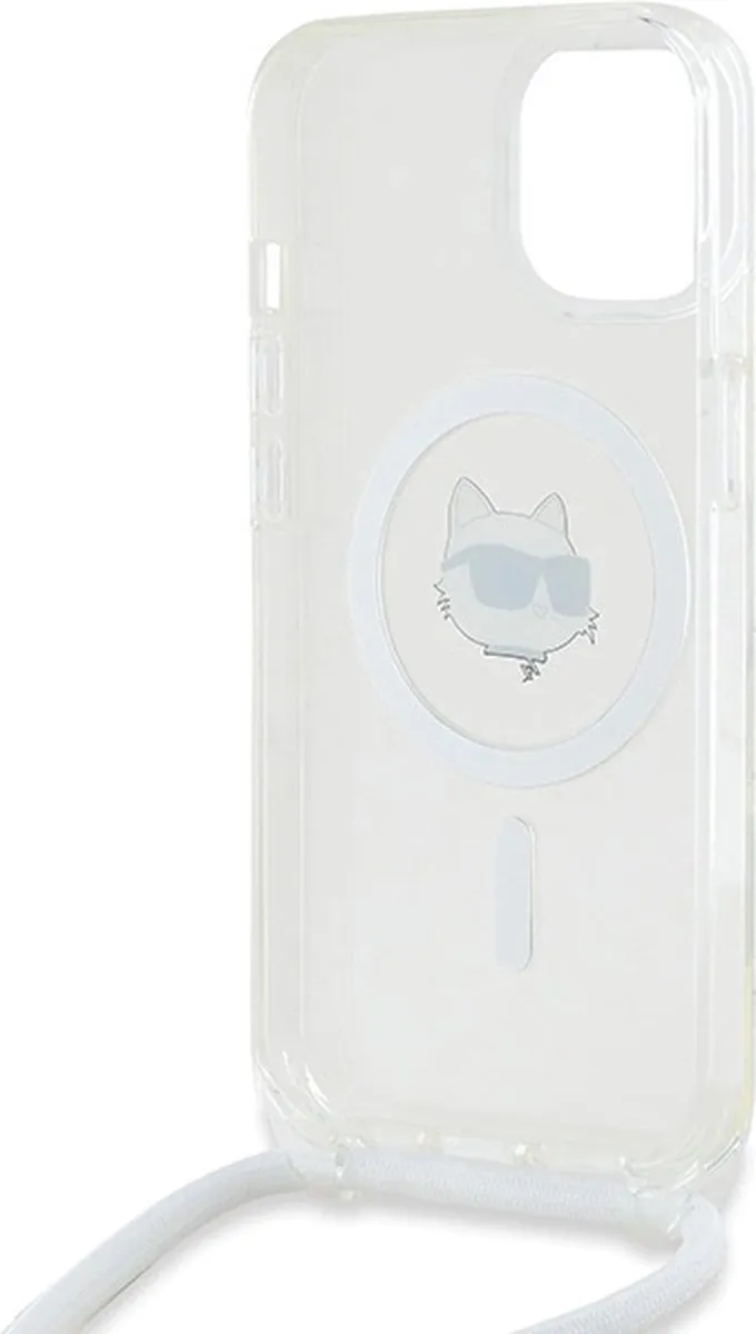 Karl Lagerfeld IML Choupette Head & Cord MagSafe Hoesje - iPhone 14/13/15 - Transparant