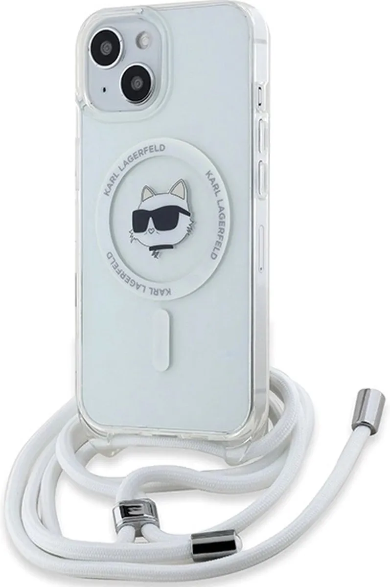 Karl Lagerfeld IML Choupette Head & Cord MagSafe Hoesje - iPhone 14/13/15 - Transparant