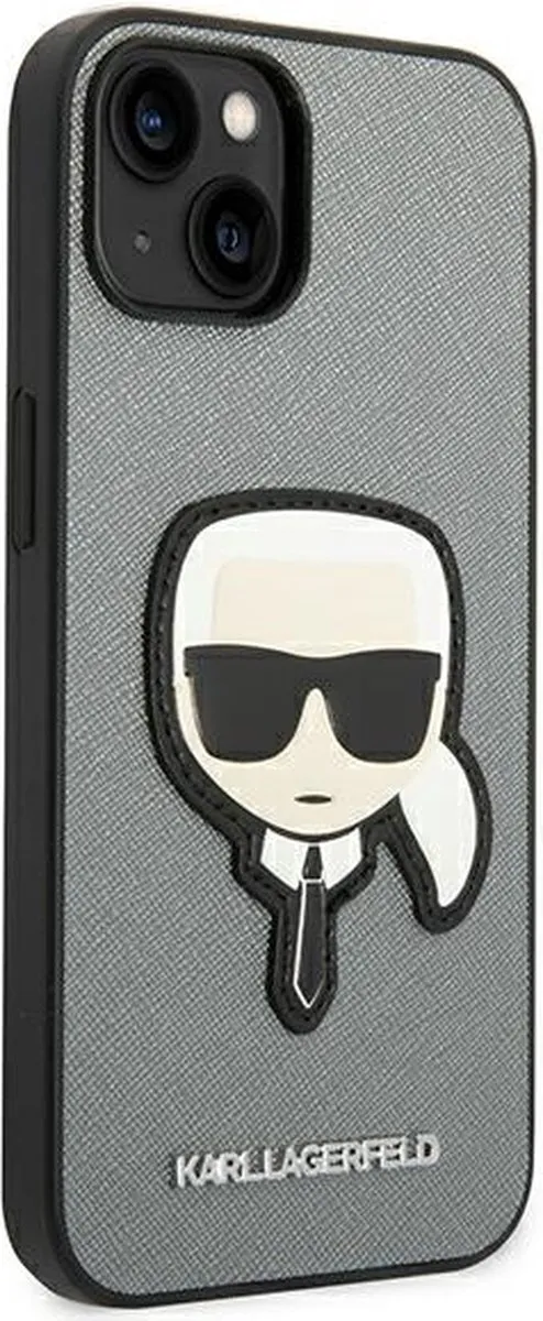 Karl Lagerfeld Apple iPhone 14 Plus Hoesje Saffiano Zilver - afbeelding 6 van 6