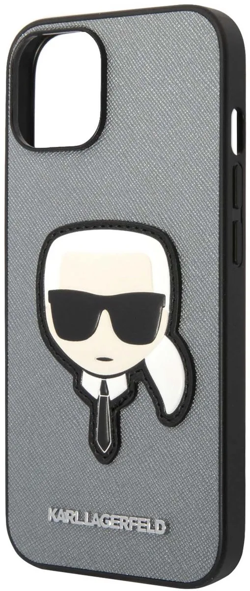 Karl Lagerfeld Apple iPhone 14 Plus Hoesje Saffiano Zilver