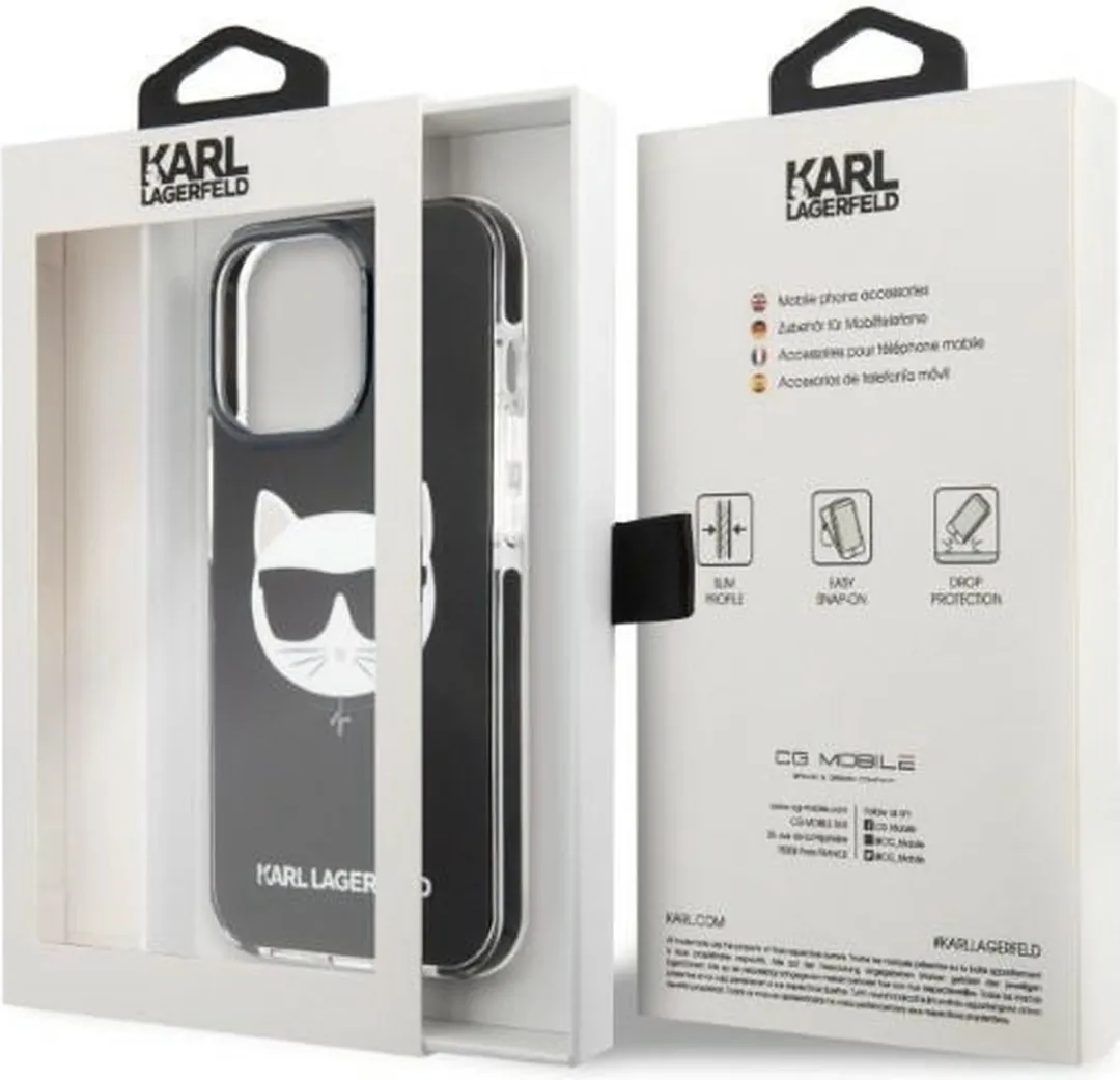 Karl Lagerfeld KLHCP13LTPECK Hoesje iPhone 13 Pro - Zwart