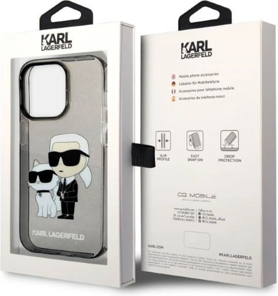 Karl Lagerfeld KLHCP14LHNKCTGK iPhone 14 Pro Hoesje - Zwart - afbeelding 6 van 6