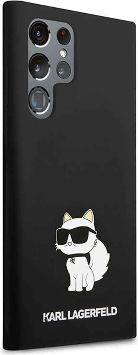 Karl Lagerfeld Siliconen Choupette Hoesje - Samsung Galaxy S24 Ultra - Zwart