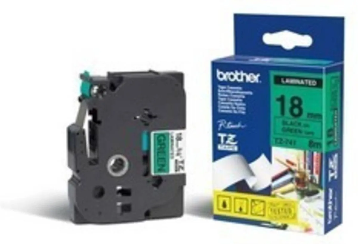 Brother TZ-741 Tonercassette - 18mm - Zwart/groen