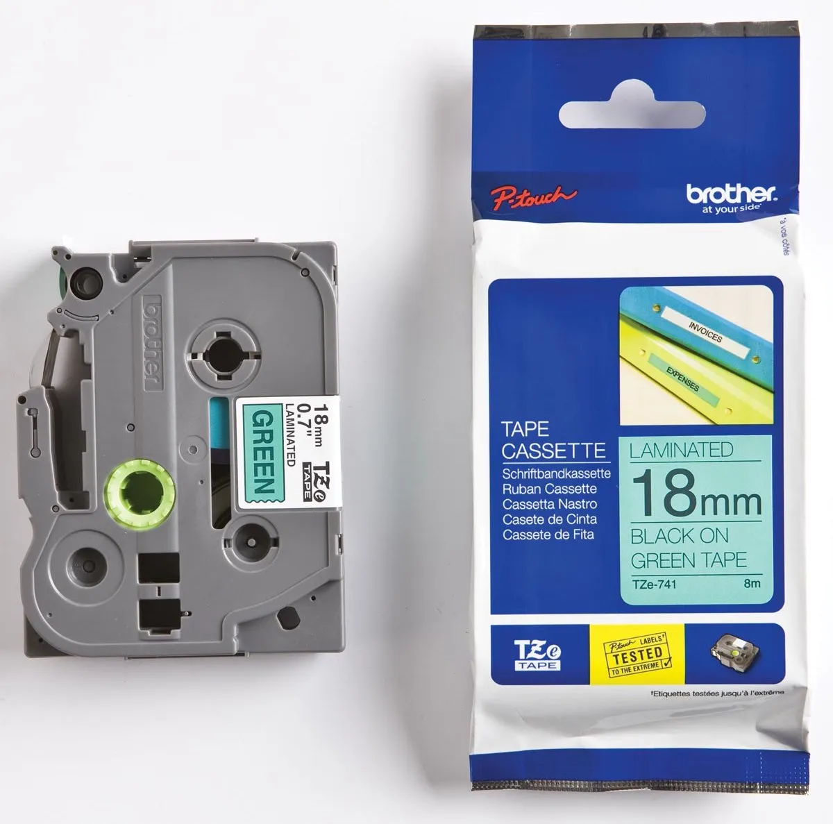 Brother TZ-741 Tonercassette - 18mm - Zwart/groen