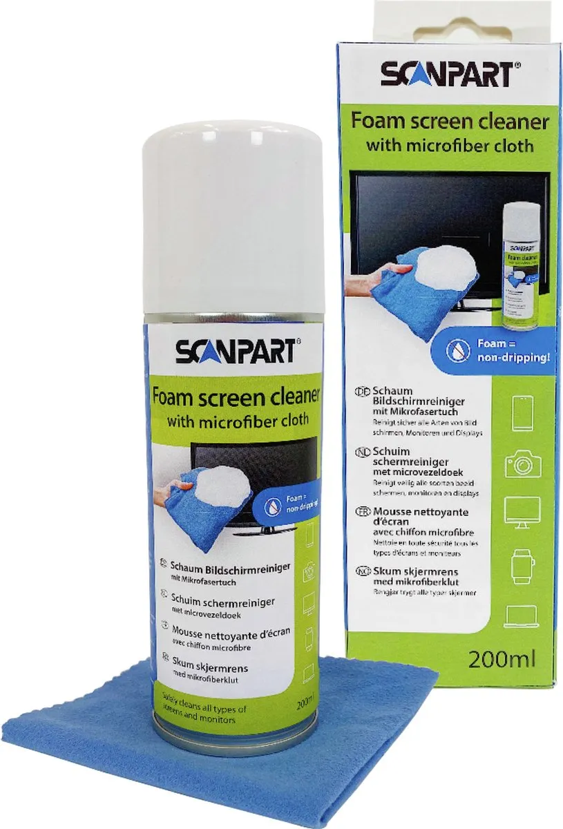 Scanpart Foam Schermreiniger 200ml - o.a. TV/Tablet/Smartphone - Kleurenmix