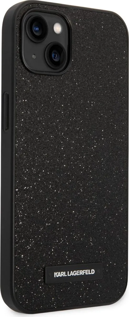 Karl Lagerfeld Glitter Back Case iPhone 14 - Zwart