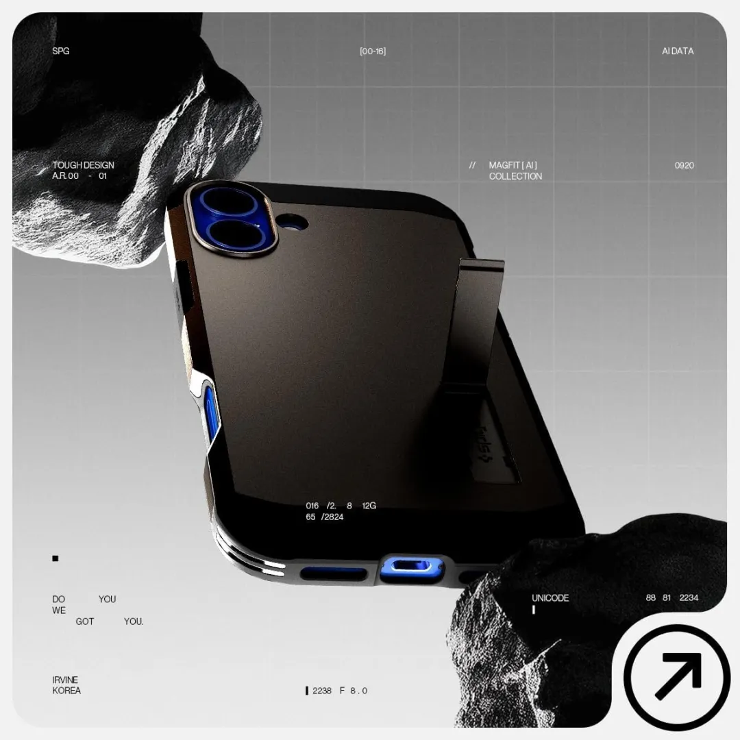Spigen Tough Armor ACS05914 iPhone 16e Hoesje - Gunmetal