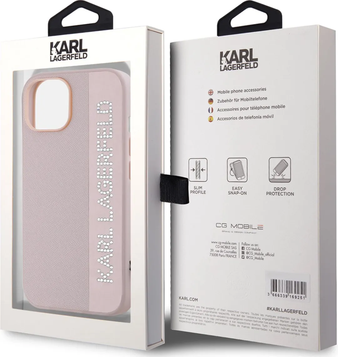 Karl Lagerfeld Backcase Hoesje iPhone 14/13 - Roze Kunstleer