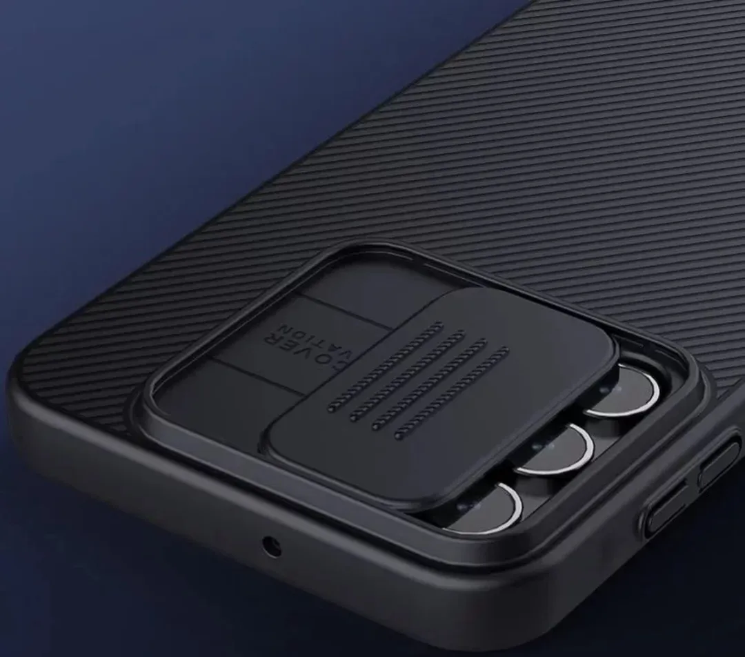 Nillkin Galaxy A25 Schokbestendig Camera Slider Hoesje - Zwart