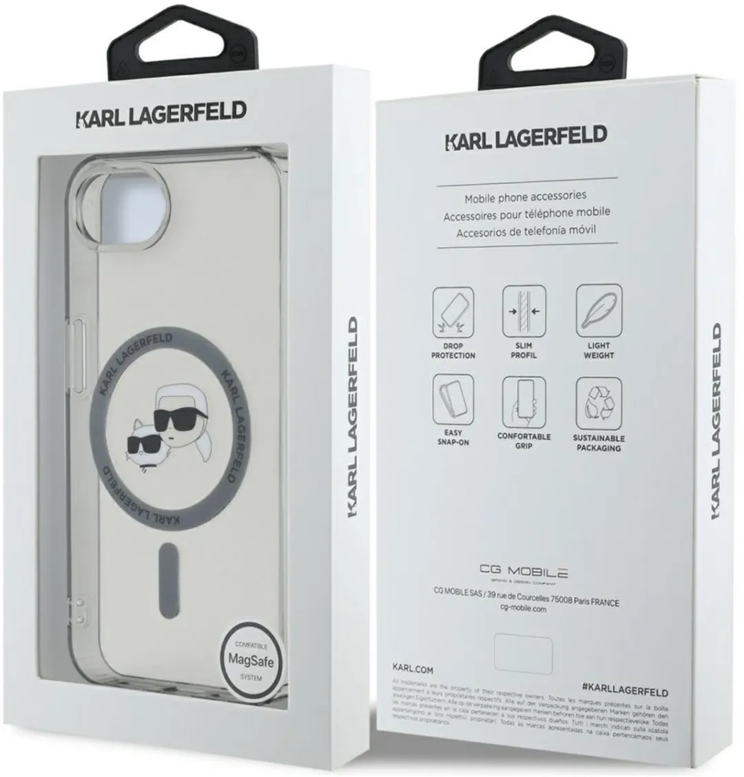 Karl Lagerfeld Case IML Metal Karl & Choupette Hoofdkoppen - iPhone