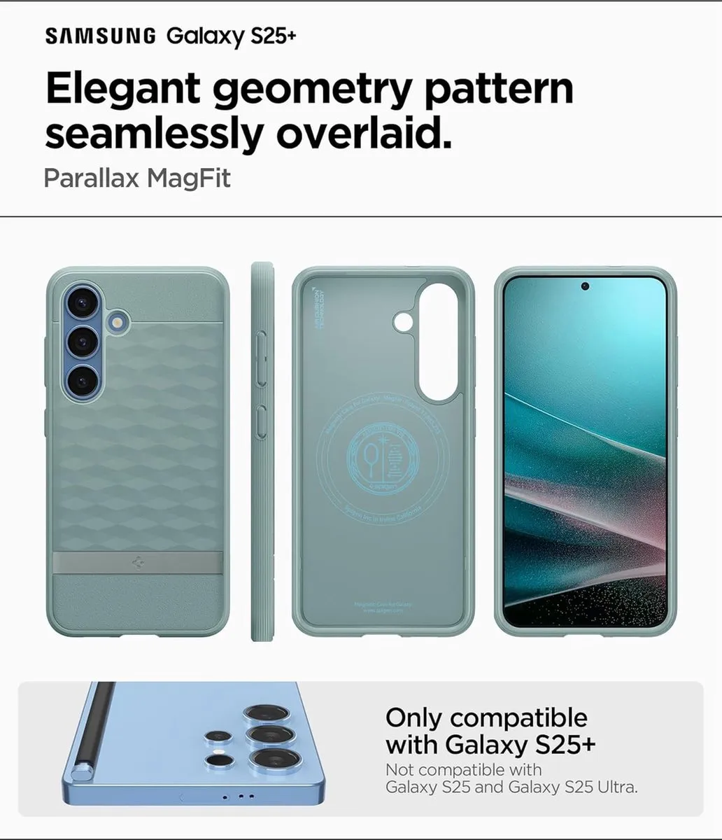 Spigen Magfit Parallax Hoesje Groen - Samsung Galaxy S25 Plus