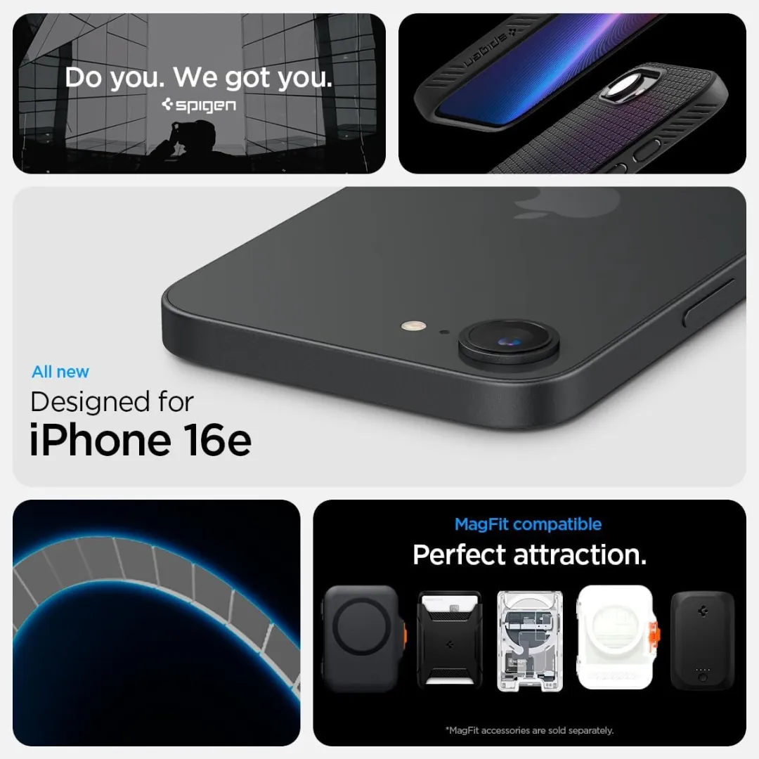 Spigen ACS06381 Back Cover Hoesje - iPhone 16e - Zwart