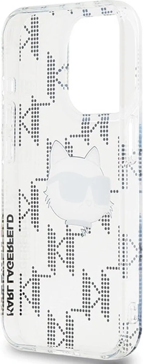 Karl Lagerfeld IML Choupette Head & Monogram Hoesje iPhone 15 Pro - Transparant - afbeelding 6 van 6