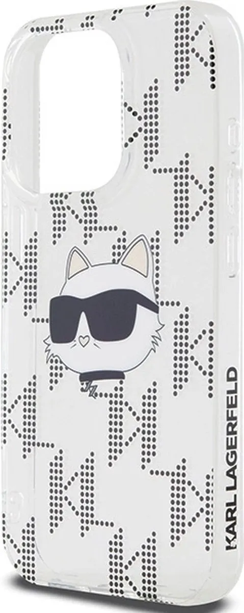 Karl Lagerfeld IML Choupette Head & Monogram Hoesje iPhone 15 Pro - Transparant