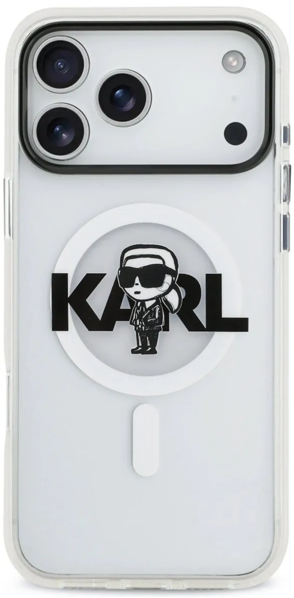 Karl Lagerfeld Case IML Sketch Logo MagSafe iPhone 17 Pro Max - Zwart
