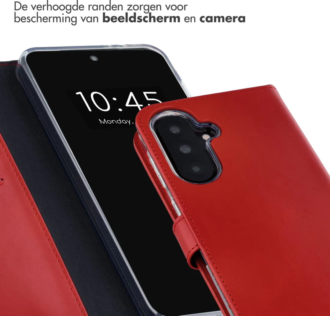 Selencia Hoesje Samsung Galaxy A37 - Rood Lederen Bookcase - 3 Pasjes