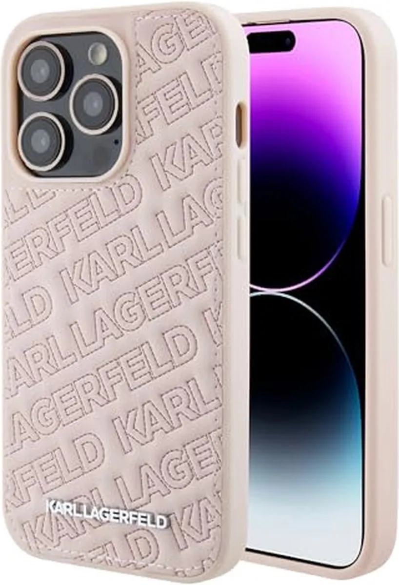 Karl Lagerfeld Quilted Pattern Back Case Roze