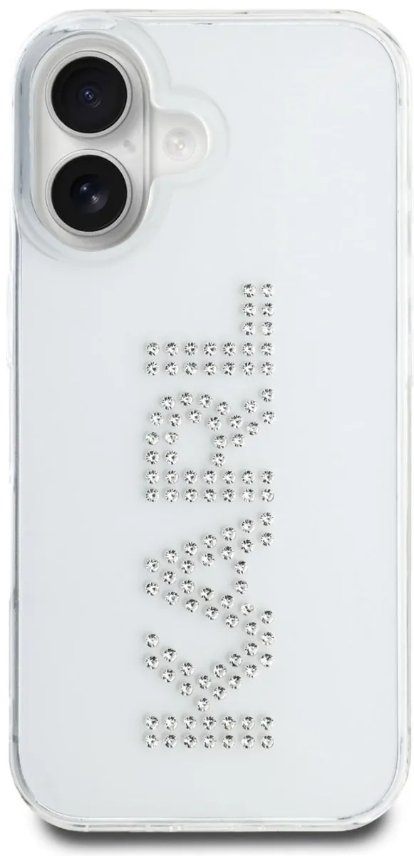 Karl Lagerfeld Iml Strass Logo Hoesje - iPhone 16 - Transparant