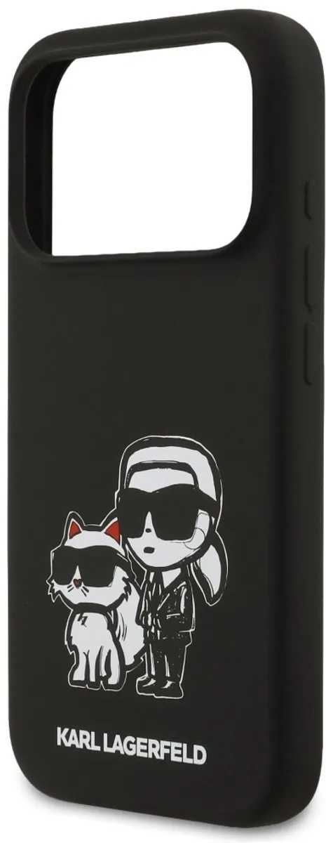 Karl Lagerfeld Silicone Case K&C Sketch & Logo - iPhone 17 Pro - Zwart