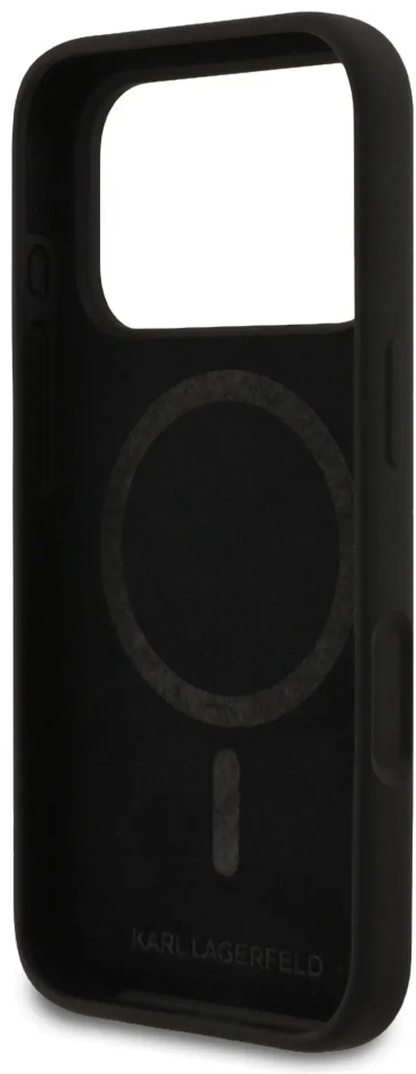 Karl Lagerfeld Silicone Case K&C Sketch & Logo - iPhone 17 Pro - Zwart