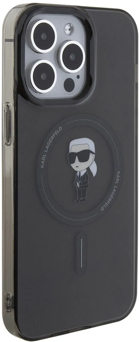 Karl Lagerfeld iPhone 15 Pro Max Hoesje KLHMP15XHFCKNOK - Zwart