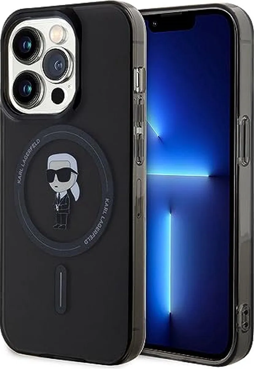 Karl Lagerfeld iPhone 15 Pro Max Hoesje KLHMP15XHFCKNOK - Zwart - afbeelding 6 van 6