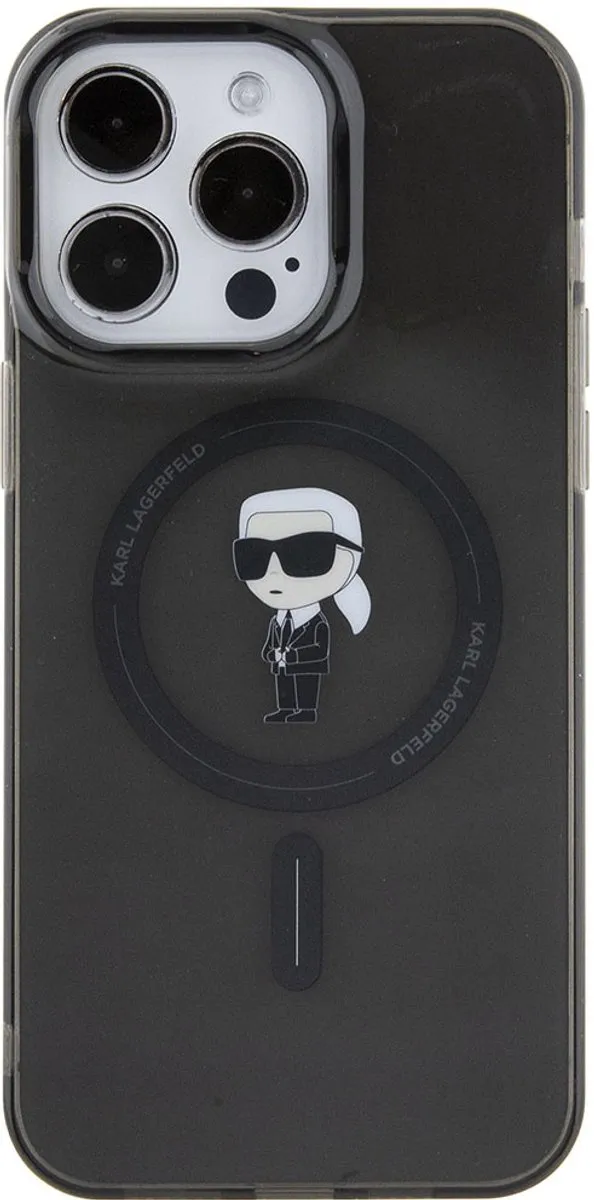 Karl Lagerfeld iPhone 15 Pro Max Hoesje KLHMP15XHFCKNOK - Zwart