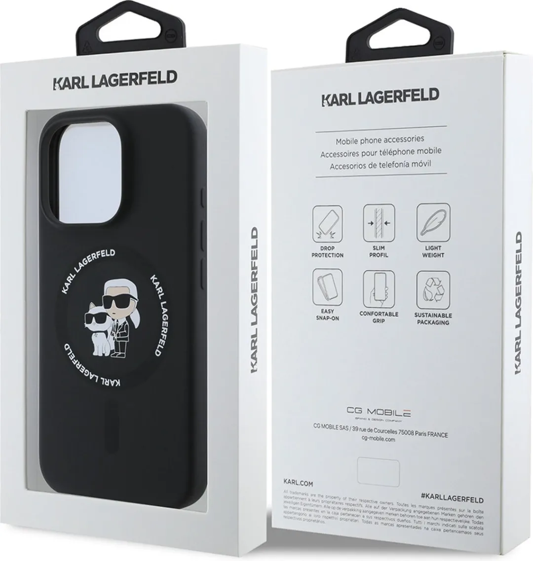 Karl Lagerfeld Backcase Hoesje iPhone 16 Pro KLHMP16LSCMKCRHK - Zwart