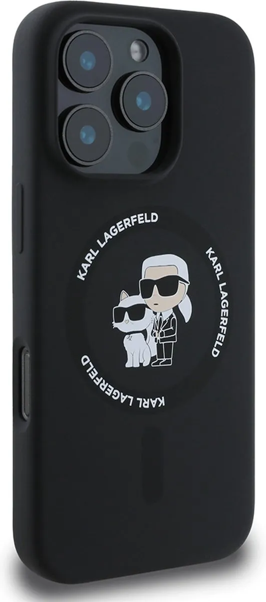 Karl Lagerfeld Backcase Hoesje iPhone 16 Pro KLHMP16LSCMKCRHK - Zwart