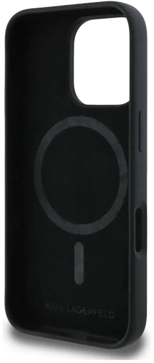 Karl Lagerfeld Backcase Hoesje iPhone 16 Pro KLHMP16LSCMKCRHK - Zwart