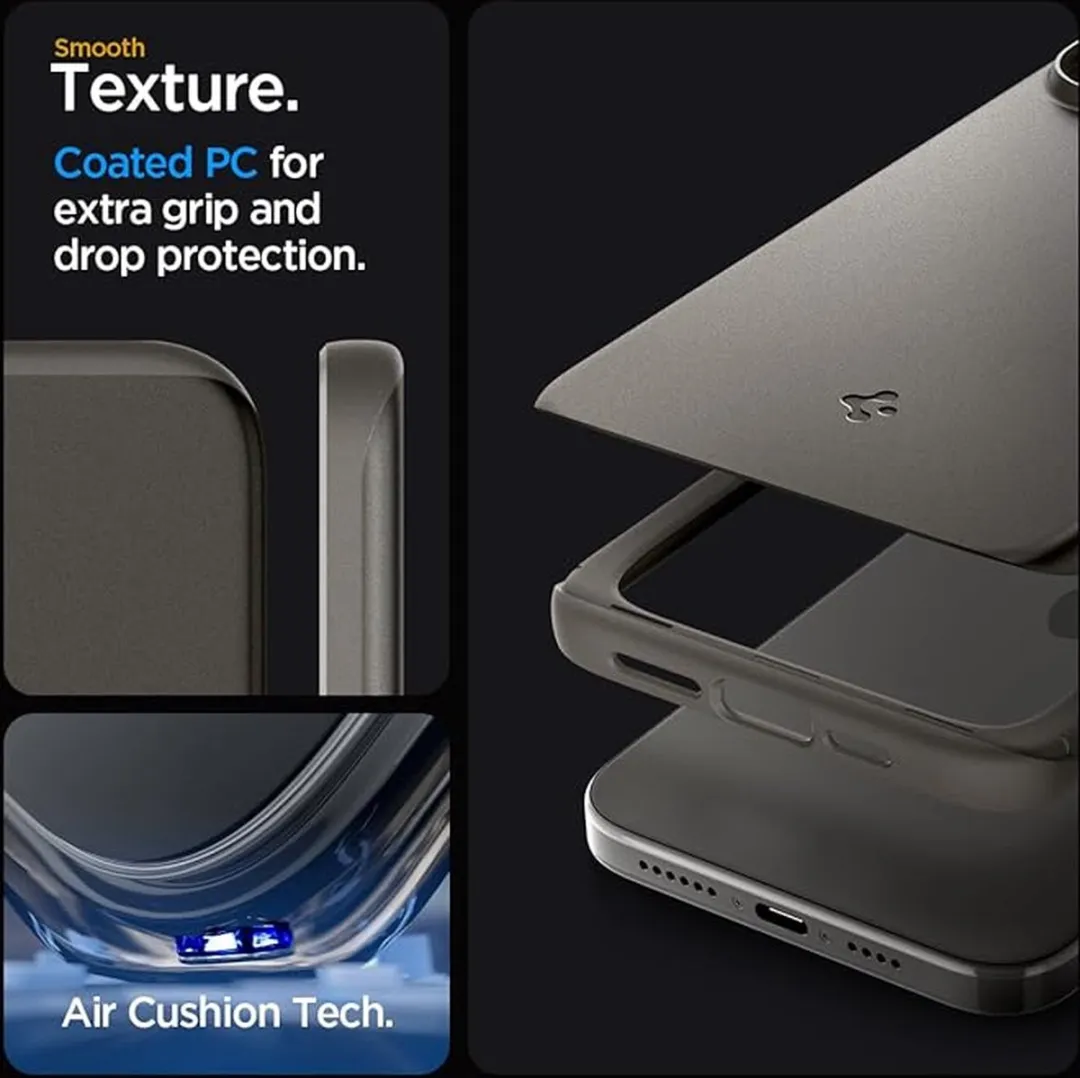 Spigen iPhone 15 Pro Back Cover Thin Fit - Gunmetal