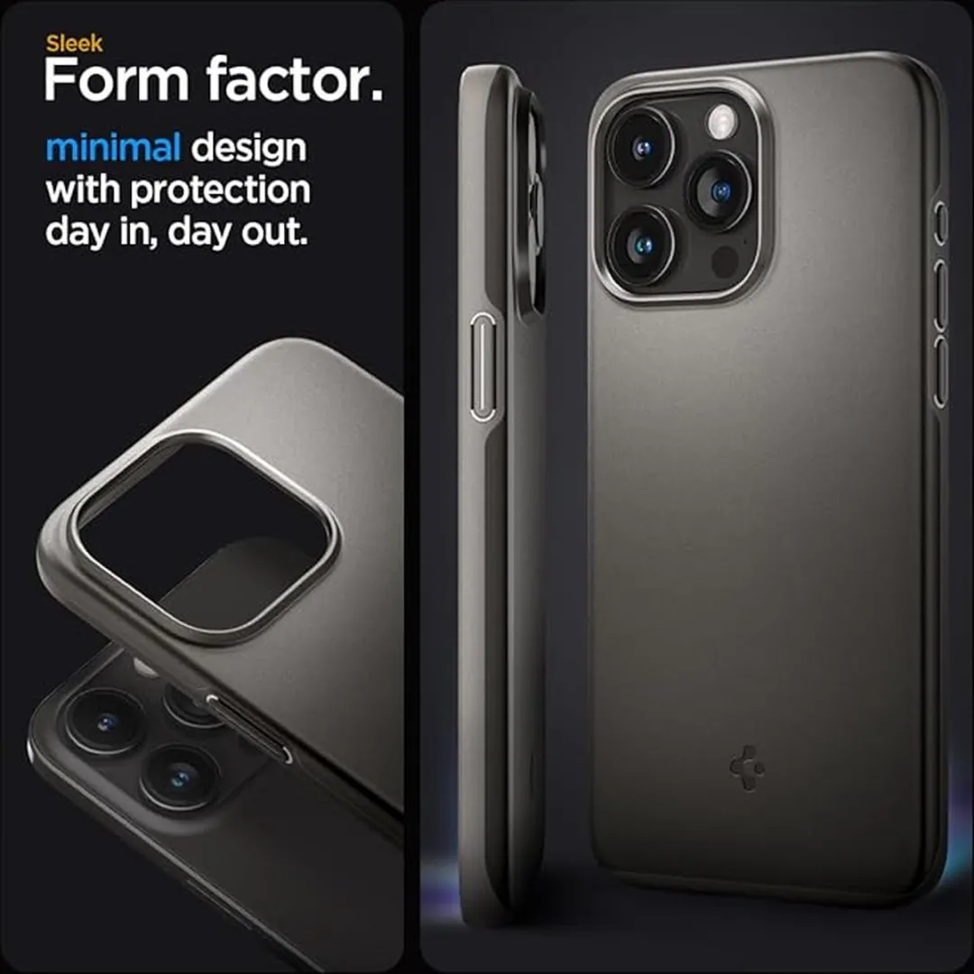 Spigen iPhone 15 Pro Back Cover Thin Fit - Gunmetal