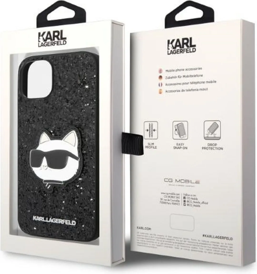 Karl Lagerfeld KLHCP14MG2CPK iPhone 14 Plus Hardcase - Zwart/Glitter - afbeelding 6 van 6
