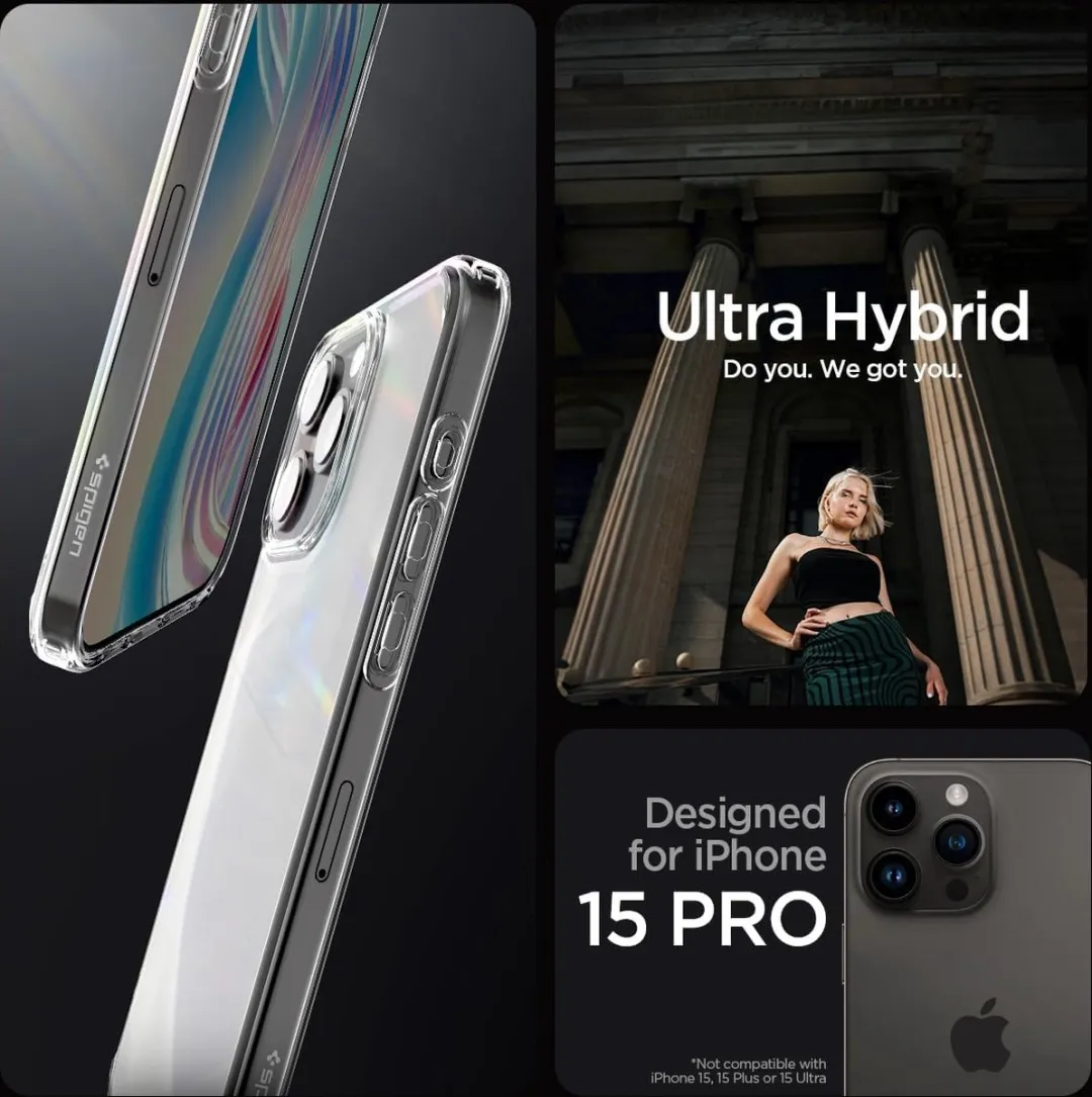 Spigen iPhone 15 Pro Back Cover Ultra Hybrid Frost - Transparant