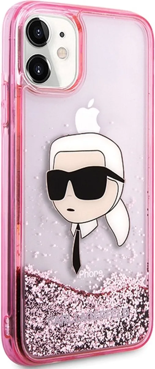 Karl Lagerfeld KLHCN61LNKHCP iPhone Hoesje - Roze Glitter