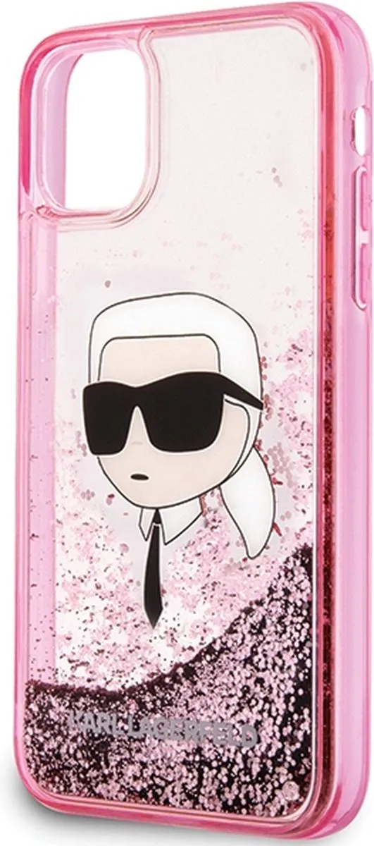 Karl Lagerfeld KLHCN61LNKHCP iPhone Hoesje - Roze Glitter - afbeelding 6 van 6