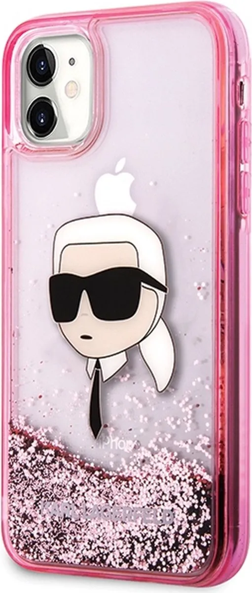 Karl Lagerfeld KLHCN61LNKHCP iPhone Hoesje - Roze Glitter