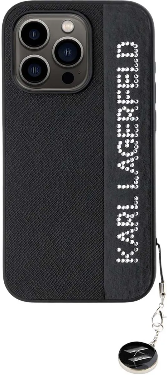 Karl Lagerfeld Saffiano iPhone 15 Pro Max Hoesje - Zwart KLHCP15XPSAKDGCK